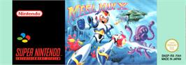 Top of cartridge artwork for Mega Man X on the Nintendo SNES.