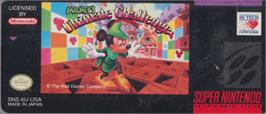 Top of cartridge artwork for Mickey's Ultimate Challenge on the Nintendo SNES.