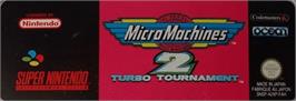 Top of cartridge artwork for Micro Machines 2: Turbo Tournament on the Nintendo SNES.