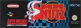 Top of cartridge artwork for Mr. Nutz on the Nintendo SNES.