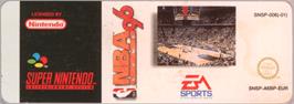 Top of cartridge artwork for NBA Live '96 on the Nintendo SNES.