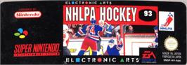 Top of cartridge artwork for NHLPA Hockey '93 on the Nintendo SNES.