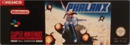 Top of cartridge artwork for Phalanx on the Nintendo SNES.