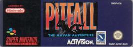 Top of cartridge artwork for Pitfall: The Mayan Adventure on the Nintendo SNES.