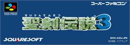 Top of cartridge artwork for Seiken Densetsu 3 on the Nintendo SNES.