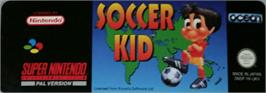 Top of cartridge artwork for Soccer Kid on the Nintendo SNES.