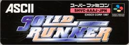 Top of cartridge artwork for Solid Runner on the Nintendo SNES.