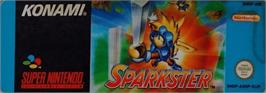 Top of cartridge artwork for Sparkster on the Nintendo SNES.