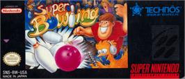 Top of cartridge artwork for Super Bowling on the Nintendo SNES.
