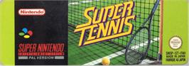 Top of cartridge artwork for Super Tennis on the Nintendo SNES.