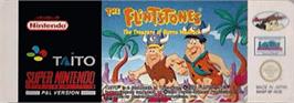 Top of cartridge artwork for The Flintstones: The Treasure of Sierra Madrock on the Nintendo SNES.