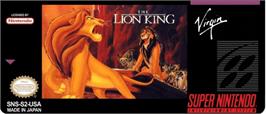 Top of cartridge artwork for The Lion King on the Nintendo SNES.