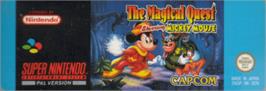 Top of cartridge artwork for The Magical Quest Starring Mickey Mouse on the Nintendo SNES.
