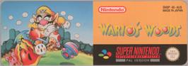 Top of cartridge artwork for Wario's Woods on the Nintendo SNES.