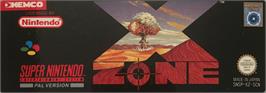 Top of cartridge artwork for X-Zone on the Nintendo SNES.