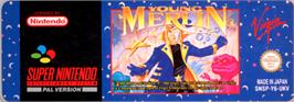 Top of cartridge artwork for Young Merlin on the Nintendo SNES.