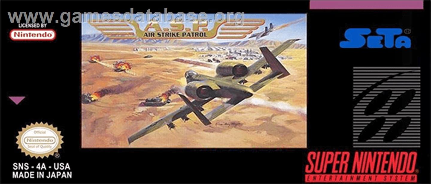 A.S.P.: Air Strike Patrol - Nintendo SNES - Artwork - Cartridge Top