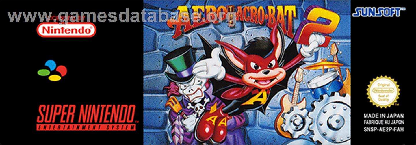 Aero the Acro-Bat 2 - Nintendo SNES - Artwork - Cartridge Top