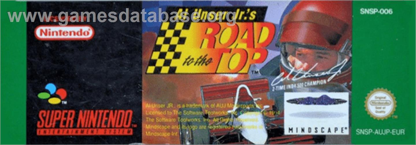 Al Unser Jr.'s Road to the Top - Nintendo SNES - Artwork - Cartridge Top