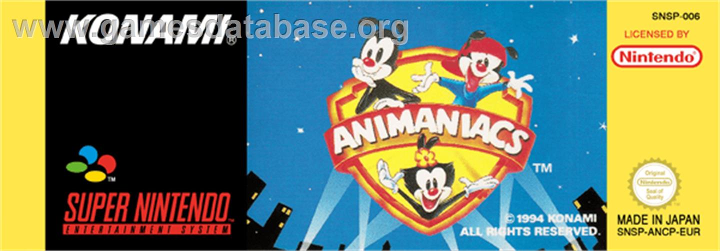 Animaniacs - Nintendo SNES - Artwork - Cartridge Top