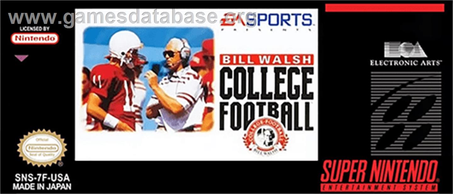 Bill Walsh College Football - Nintendo SNES - Artwork - Cartridge Top