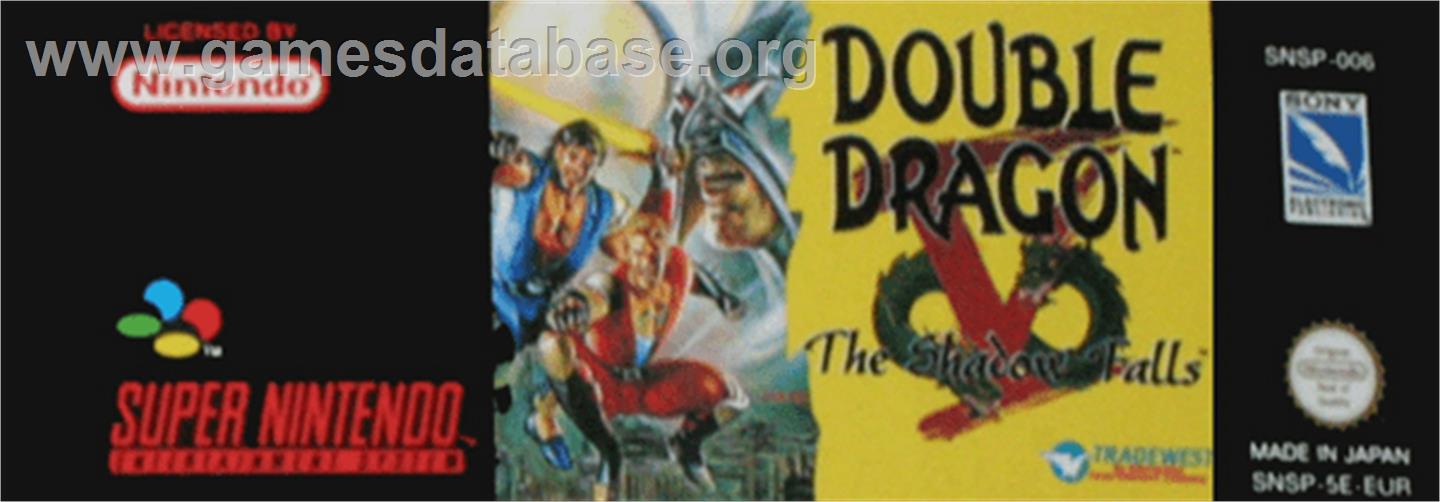 Double Dragon V: The Shadow Falls - Nintendo SNES - Artwork - Cartridge Top