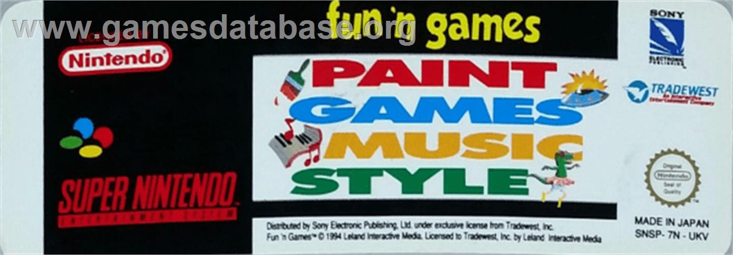 Fun 'N Games - Nintendo SNES - Artwork - Cartridge Top