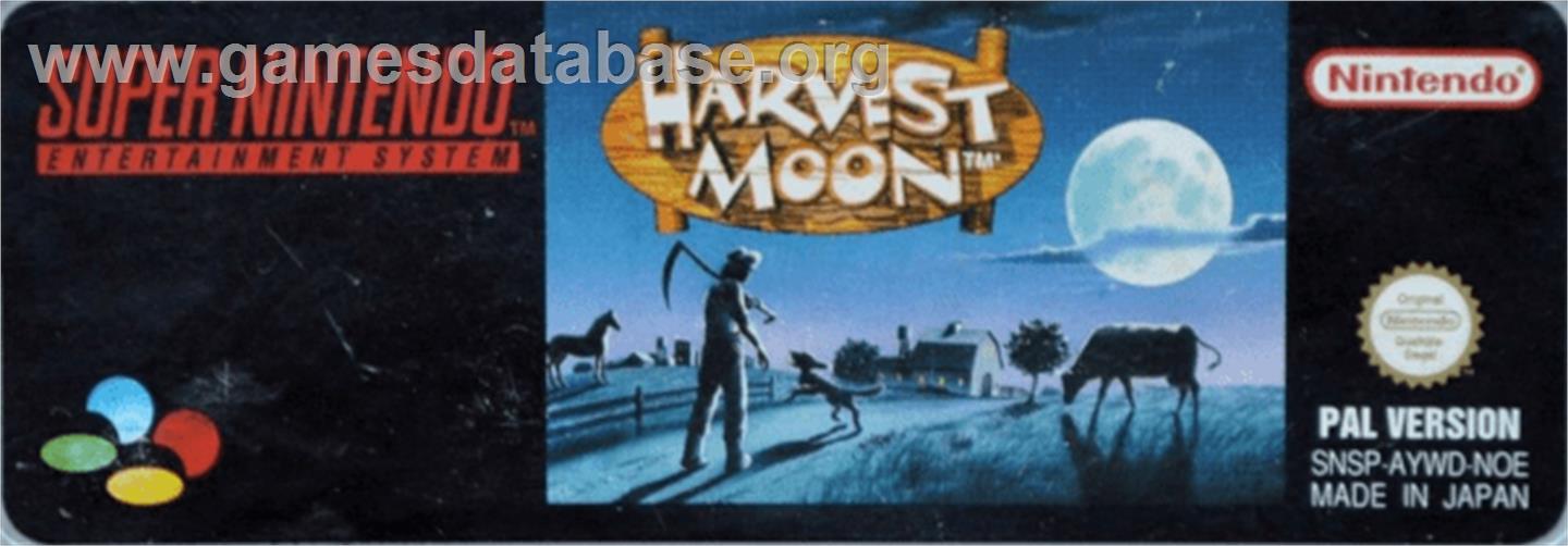 Harvest Moon - Nintendo SNES - Artwork - Cartridge Top
