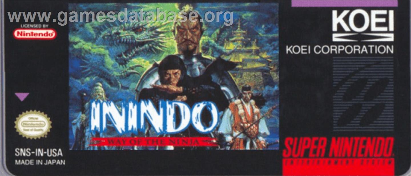 Inindo: Way of the Ninja - Nintendo SNES - Artwork - Cartridge Top