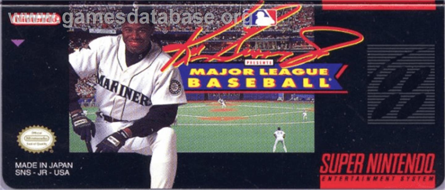 Ken Griffey Jr Presents Major League Baseball - Nintendo SNES - Artwork - Cartridge Top