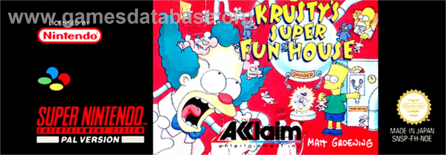 Krusty's Fun House - Nintendo SNES - Artwork - Cartridge Top