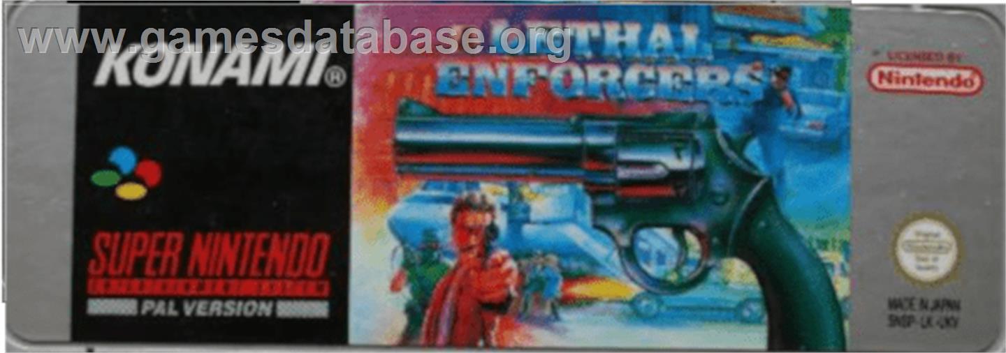 Lethal Enforcers - Nintendo SNES - Artwork - Cartridge Top