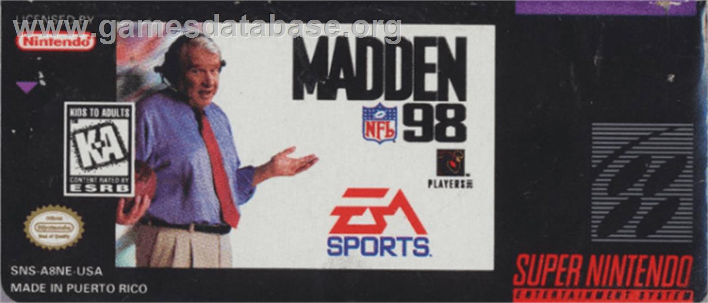 Madden NFL '97 - Nintendo SNES - Artwork - Cartridge Top