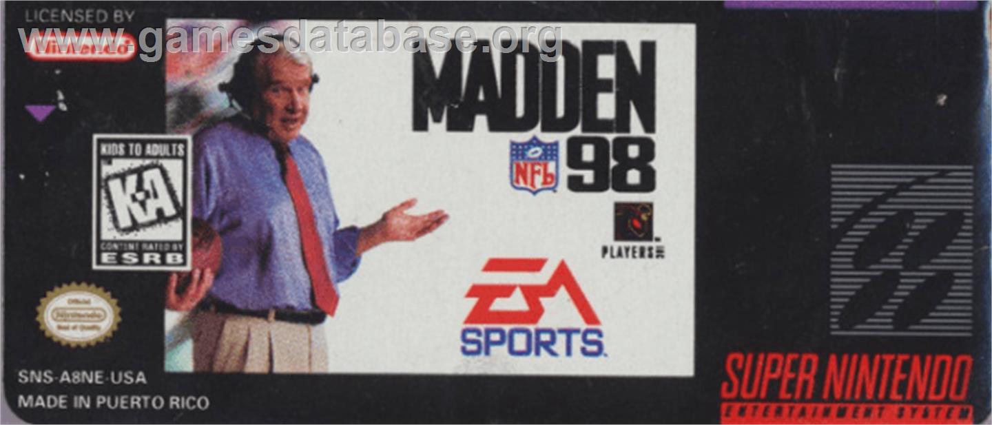 Madden NFL '98 - Nintendo SNES - Artwork - Cartridge Top