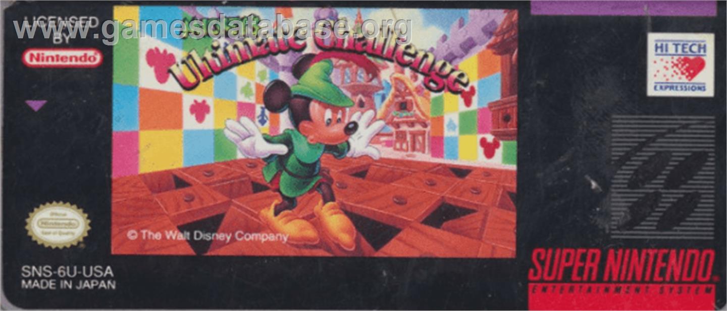 Mickey's Ultimate Challenge - Nintendo SNES - Artwork - Cartridge Top