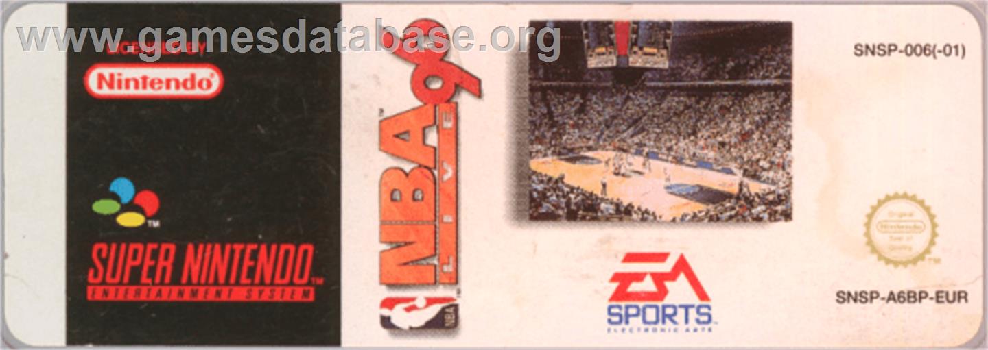 NBA Live '96 - Nintendo SNES - Artwork - Cartridge Top