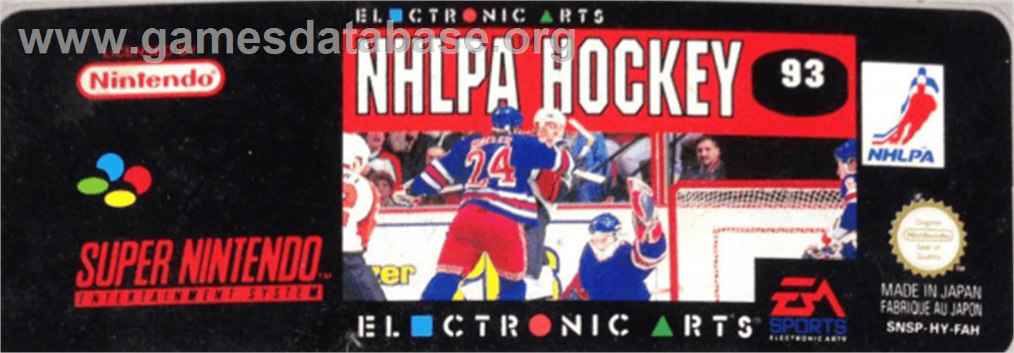 NHLPA Hockey '93 - Nintendo SNES - Artwork - Cartridge Top