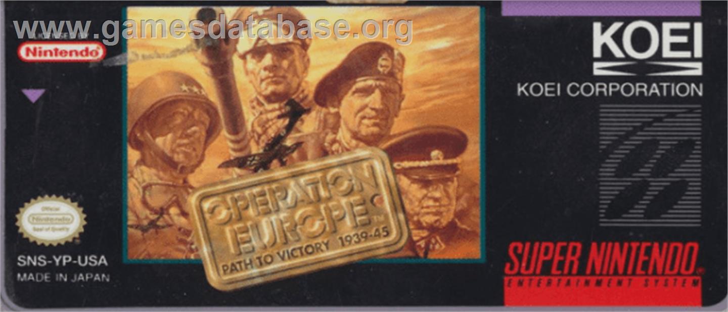 Operation Europe: Path to Victory 1939-45 - Nintendo SNES - Artwork - Cartridge Top