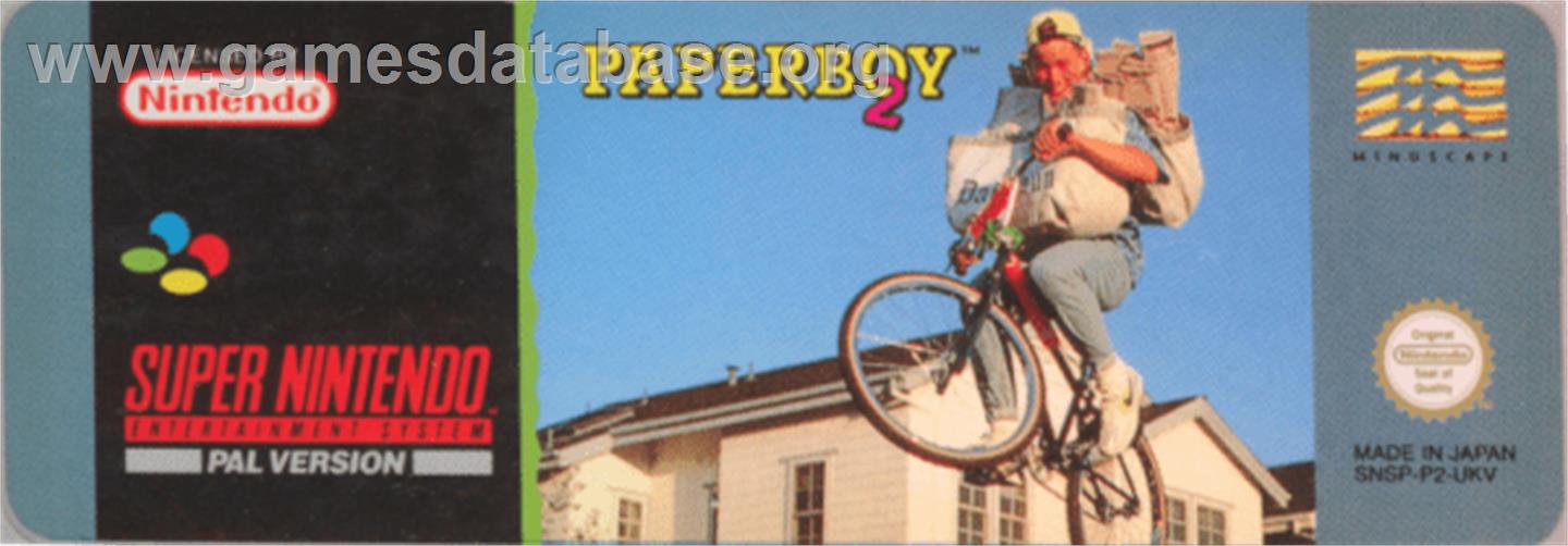 Paperboy 2 - Nintendo SNES - Artwork - Cartridge Top
