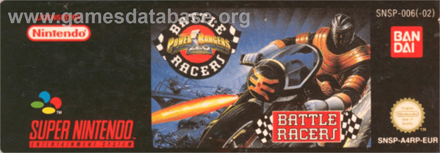 Power Rangers Zeo: Battle Racers - Nintendo SNES - Artwork - Cartridge Top