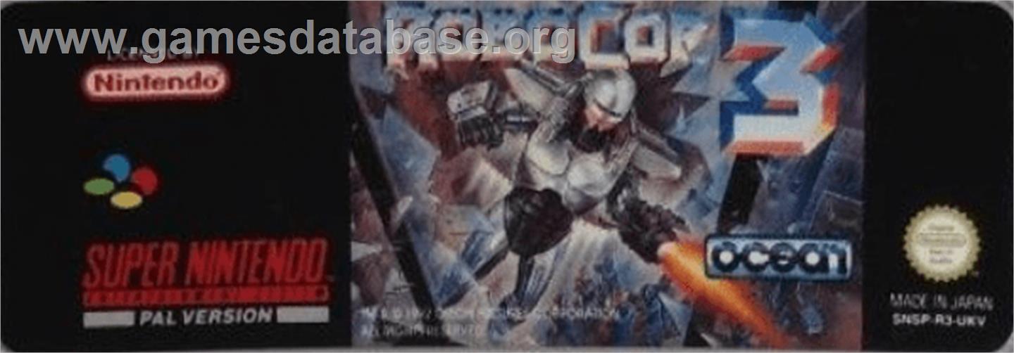 RoboCop 3 - Nintendo SNES - Artwork - Cartridge Top