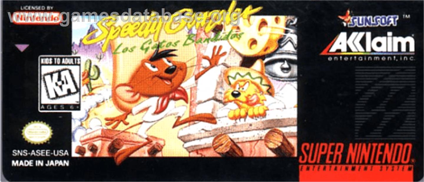 Speedy Gonzales in Los Gatos Bandidos - Nintendo SNES - Artwork - Cartridge Top