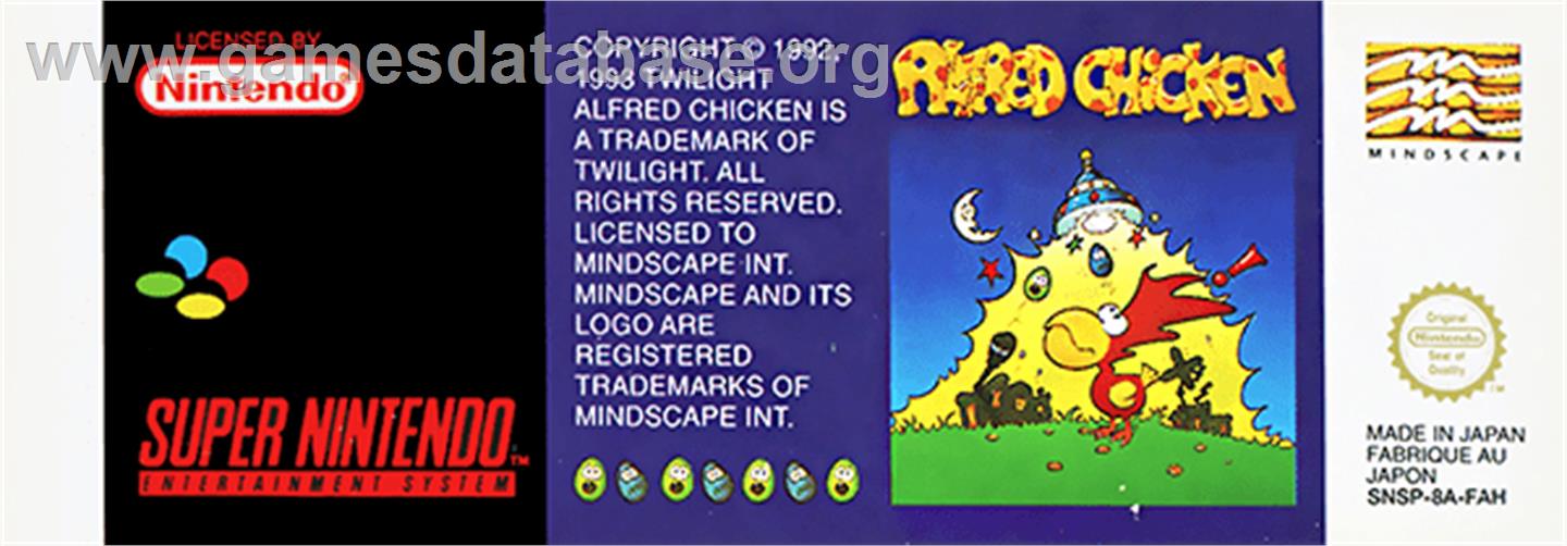 Super Alfred Chicken - Nintendo SNES - Artwork - Cartridge Top