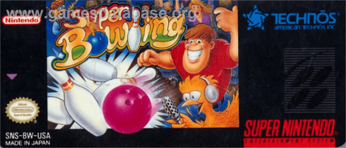 Super Bowling - Nintendo SNES - Artwork - Cartridge Top
