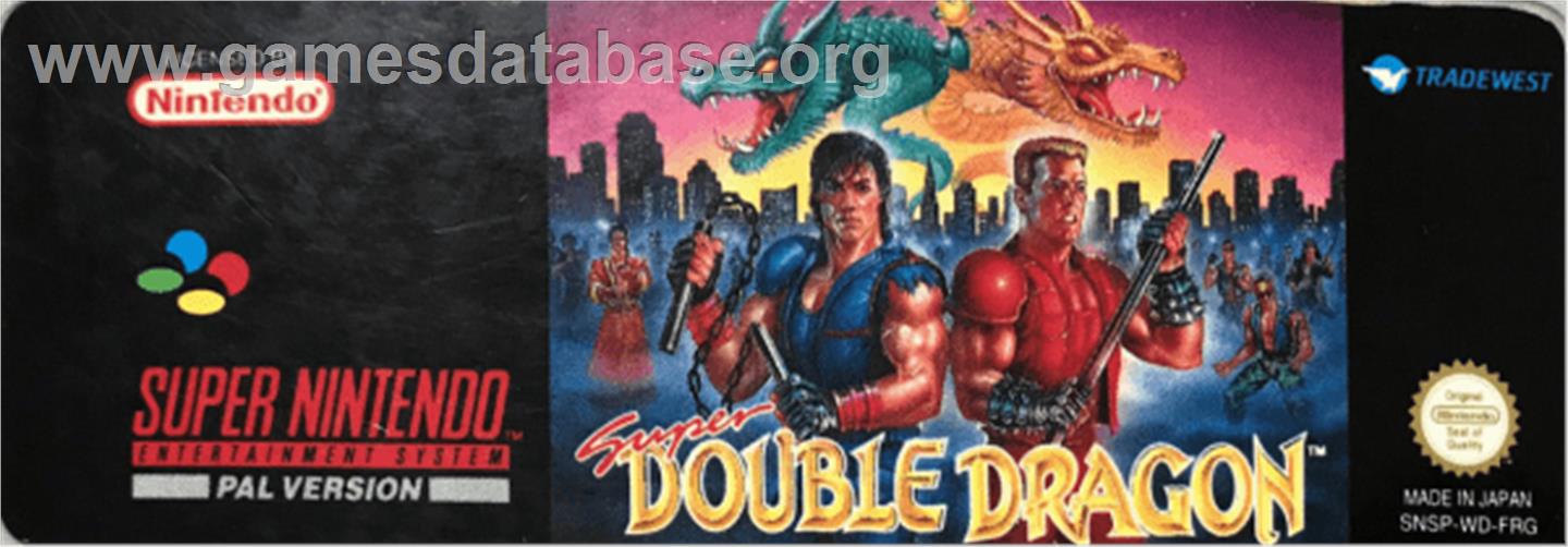 Super Double Dragon - Nintendo SNES - Artwork - Cartridge Top