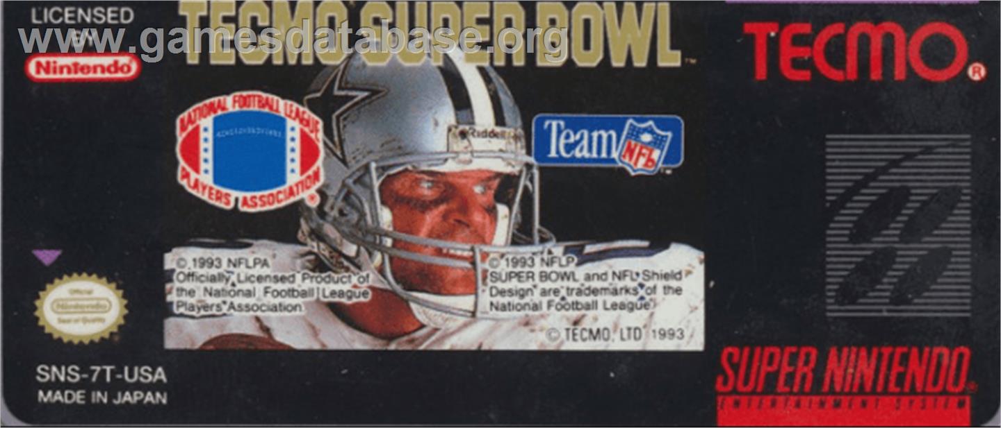 Tecmo Super Bowl - Nintendo SNES - Artwork - Cartridge Top