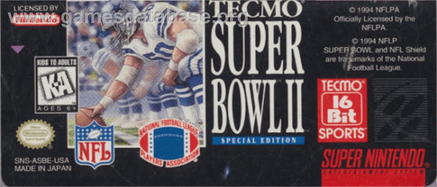 Tecmo Super Bowl II: Special Edition - Nintendo SNES - Artwork - Cartridge Top