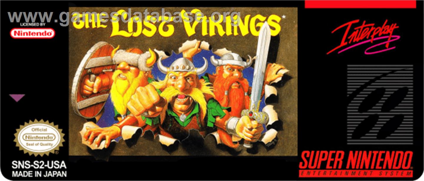 The Lost Vikings - Nintendo SNES - Artwork - Cartridge Top