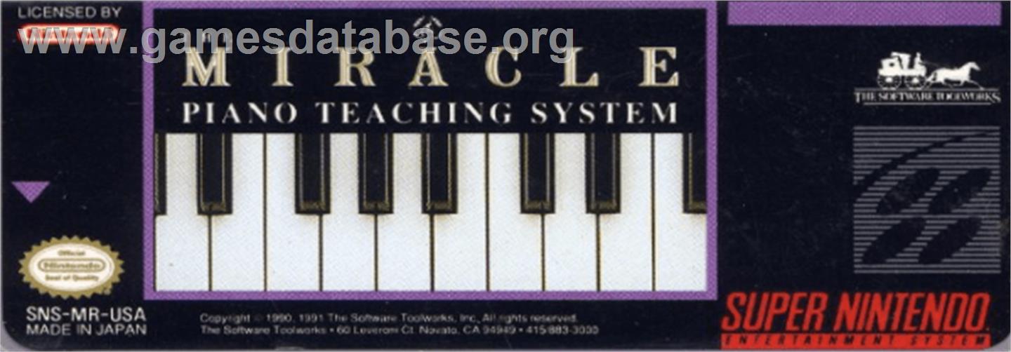 The Miracle Piano Teaching System - Nintendo SNES - Artwork - Cartridge Top