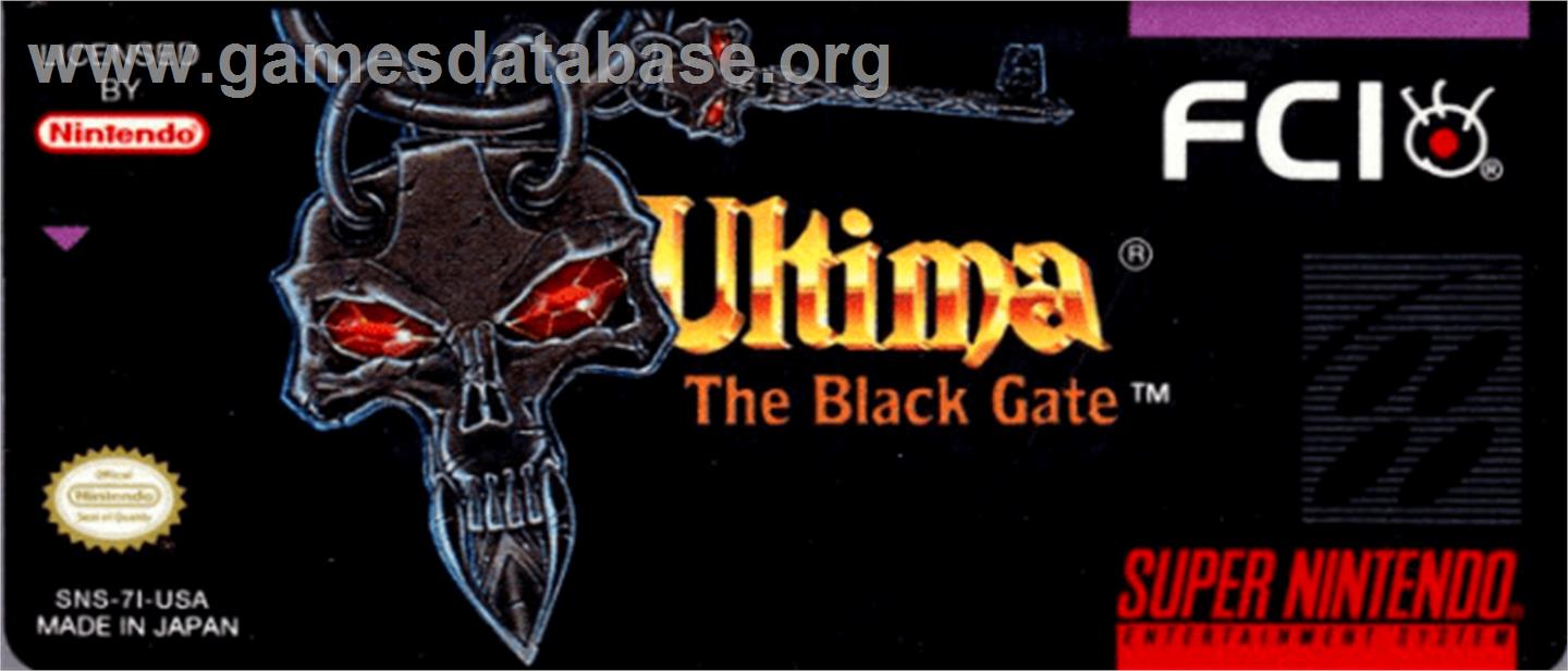 Ultima VII: The Black Gate - Nintendo SNES - Artwork - Cartridge Top
